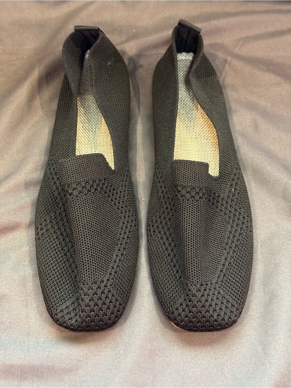 Women’s Black Slip-On Knit Shoes Sz 42 (10)